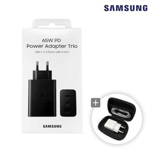 삼성 정품 65W 3포트 트리오 포트 PD PPS 초고속충전기 USB 고속충전기 어댑터 갤럭시S25 S24 S23 Z플립 Z폴드 아이폰 호환 충전기파우치 증정 EP-T6530 N