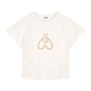 디올 KIDS 크림 CD 로고 티셔츠 4SBM13TEE3 014