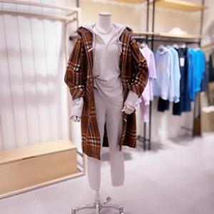 [시에로]SH4CTFDB431_포켓 체크 후드 롱 코트