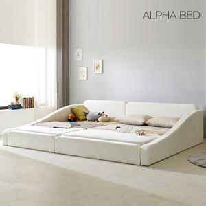 알파침대 스테이 심플 패브릭 저상형 패밀리 침대프레임 SS+SS
