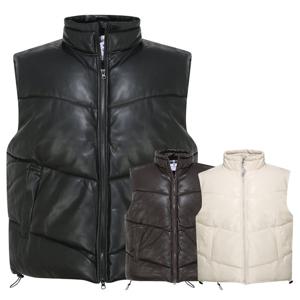 엣지애 남성 레더 패딩 조끼 MCVW4MG6142