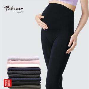 베베맘 국내산 인조밍크 임산부겨울레깅스 임부레깅스