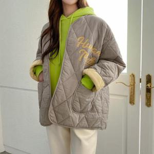 빅사이즈 411 배색오픈누비패딩자켓 DPOQ101