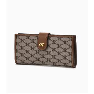 [헤지스ACC] H장식 브라운 시그니처 패턴 슬림 장지갑 HIWA5E840W1