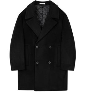 리버클래시 FW 블랙 세미오버핏 피코트 LJW21203