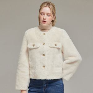 FOCUS  라운드넥골드버튼에코퍼자켓 PBVFF4W1JK1041