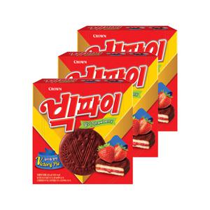 크라운제과 빅파이 딸기 324g x 3개