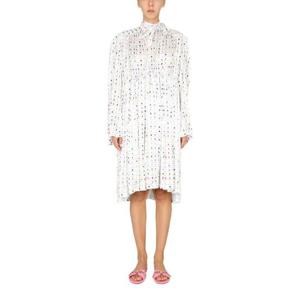 발렌시아가 여성 화이트 PAPER CRUSH FLORAL 미디 드레스 680795_TLL119000