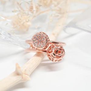 14k 럭셔리 서클 큐빅 레이어드링 OPGDR3255