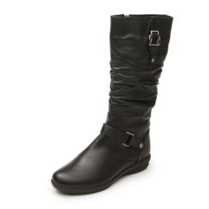 LANBOS2050WF1 금강제화 랜드로바 여성 쿠션 주름 미들 부츠(블랙 굽3cm)