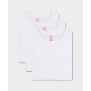 [브룩스브라더스] 코튼 V넥 티셔츠 3팩 (화이트) (BBAUMF0474AEF)