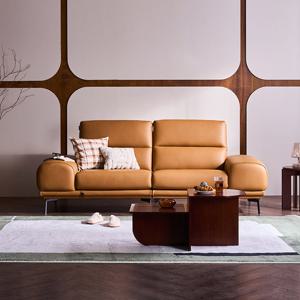 [다우닝] 루미아 3인 전체 천연가죽 소파