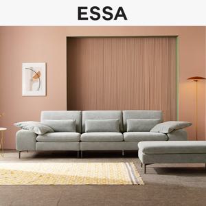 [에싸] 델피노 4인 리브 패브릭 소파+스툴