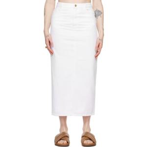 26 SS 토브 여성 화이트 세라 데님 미디 스커트 241933F092001