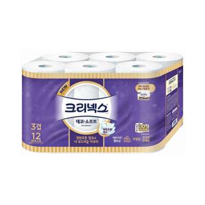 크리넥스 3겹 데코&소프트 와이드 35m 12롤