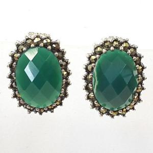 [블루케이] 그린오닉스 칼세도니원석 귀걸이241109-11