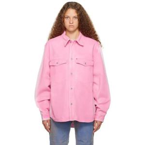 25 FW 헤론프레스톤 여성 핑크 페이딩 워싱 데님 재킷 231967F060000