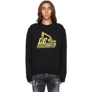 25 FW 디스퀘어드2 남성 블랙 DC 데몰리션 스웨트셔츠 222148M204007