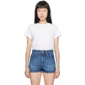 25 FW 발렌티노 여성 화이트 리본 티셔츠 232476F110000