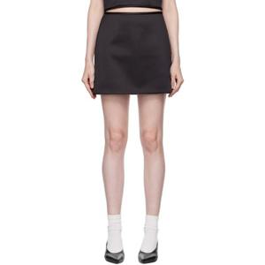 25 FW  여성 블랙 새틴 미니 스커트 242190F090002