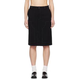25 FW 소울랜드 여성 블랙 딘 미디 스커트 241621F092000