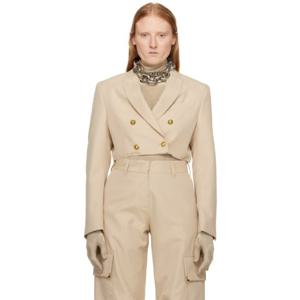 25 FW 팜앤젤스 여성 베이지 크롭 블레이저 241695F057000