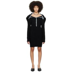 25 FW 와이프로젝트 여성 블랙 러플 네크리스 미니 드레스 232893F052004