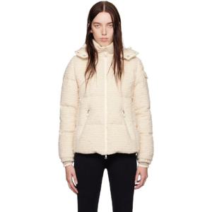 25 FW 몽클레어 여성 오프 화이트 포마인 트위드 쇼트 다운 재킷 242111F061074