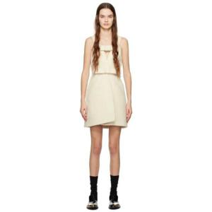 25 FW 질샌더 여성 오프 화이트 뷔스티에 미니 드레스 222249F052001