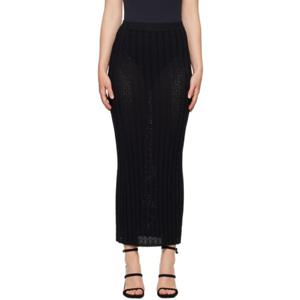 25 FW Loulou de Saison 여성 블랙 데라 맥시 스커트 242473F093000
