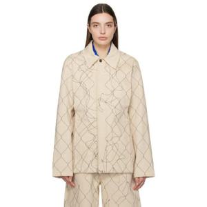 25 FW 아이레이 여성 베이지 자수 데님 재킷 232460F060000