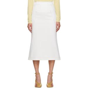 26 SS 드리스반노튼 여성 화이트 데님 맥시 스커트 242358F092034