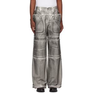 25 FW 게스 남성 블랙 스크린프린트 카고 데님 진 242603M186000