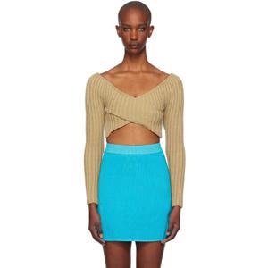 25 FW 이사볼더 여성 베이지 크로스 스웨터 242541F096001