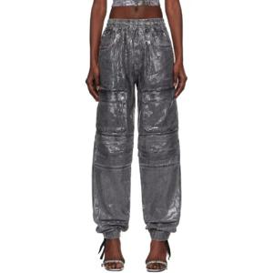 25 FW 디젤 여성 그레이 미르트 0PGAC 데님 카고 팬츠 241001F086011