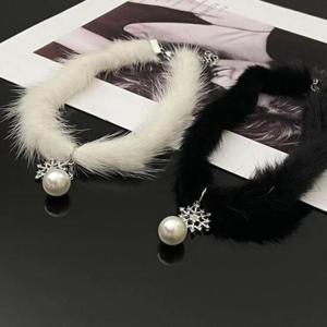 [이쁜] 인조 밍크 퍼 초커 목걸이