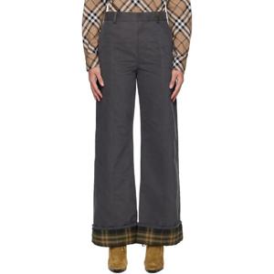 25 FW 버버리 여성 그레이 코튼 슬랙스 242376F087002