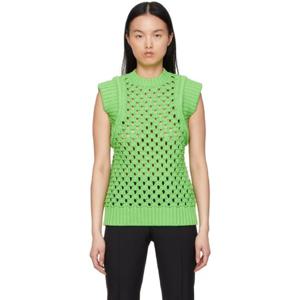 25 FW 스텔라 매카트니 여성 그린 코튼 베스트 221471F096012