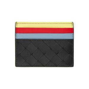 25 FW Bottega Veneta 남성 카키   멀티컬러 인트레치아토 카드 지갑 242798M163003