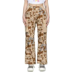 25 FW BAPE 여성 베이지 코튼 슬랙스 222546F087003