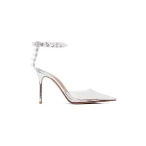 25 FW Amina Muaddi 여성 투명 줄리아 글라스 힐 221415F122042