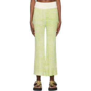 25 FW Valentine Witmeur Lab 여성 그린 골지 니트 팬츠 221911F087001