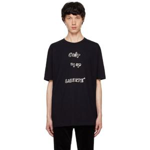 25 FW COUT DE LA LIBERTE 남성 블랙 프레디 업사이드 다운 티셔츠 242006M213000