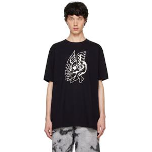 25 FW COUT DE LA LIBERTE 남성 블랙 프레디 윙 스컬 티셔츠 242006M213001