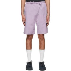 25 FW Hugo 남성 퍼플 코튼 쇼츠 221084M193009