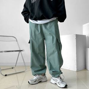 남성 Y2K 와이드 카고팬츠 카고조거팬츠 밴딩조거팬츠