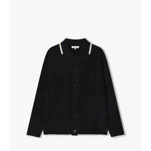 리버클래시 24FW 블랙 꽈배기 카라 가디건 LKW51408