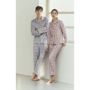 [비비안(언더웨어)](커플)극세사 포근한 밍크 수면잠옷 하운드체크 겨울 파자마WP8841AMP8841A