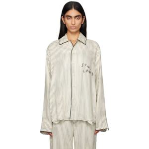 25 FW 소울랜드 여성 오프 화이트   블랙 타이라 셔츠 242621F063000