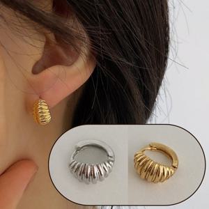 925 링귀걸이 소라 실버 골드 원터치 데일리 귀걸이 캐주얼 심플